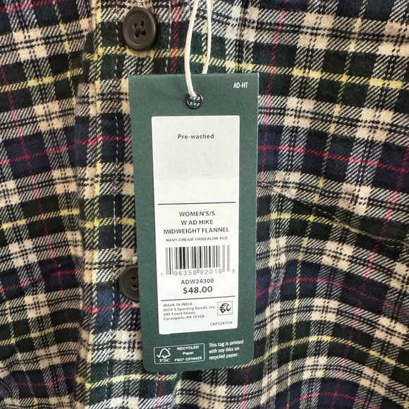 NWT! Women’s Alpine Design multi colored plaid button down flannel shirt, Small - Picture 3 of 4